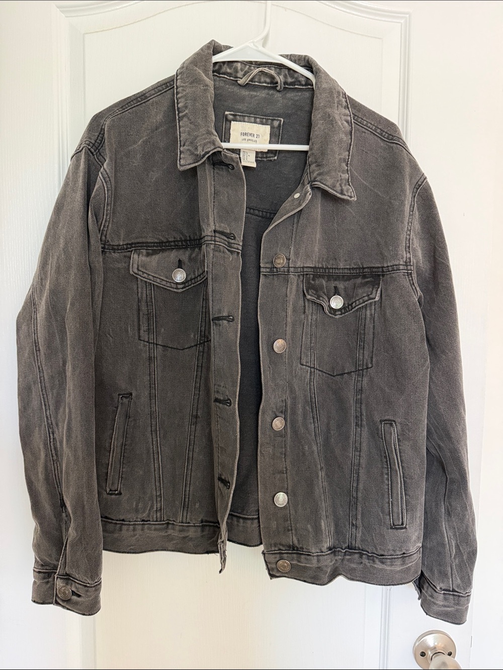 Forever 21 Faded Black Denim Jacket